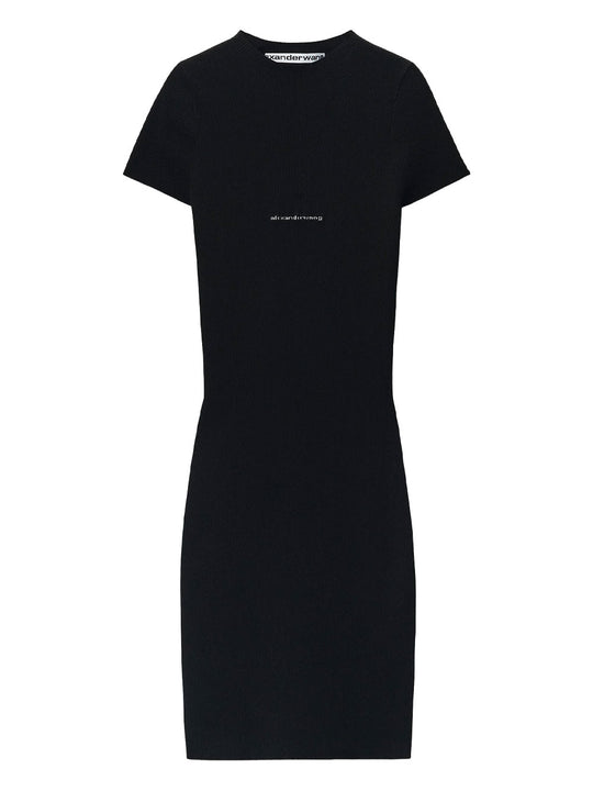 Knit Logo Fitted Mini Dress