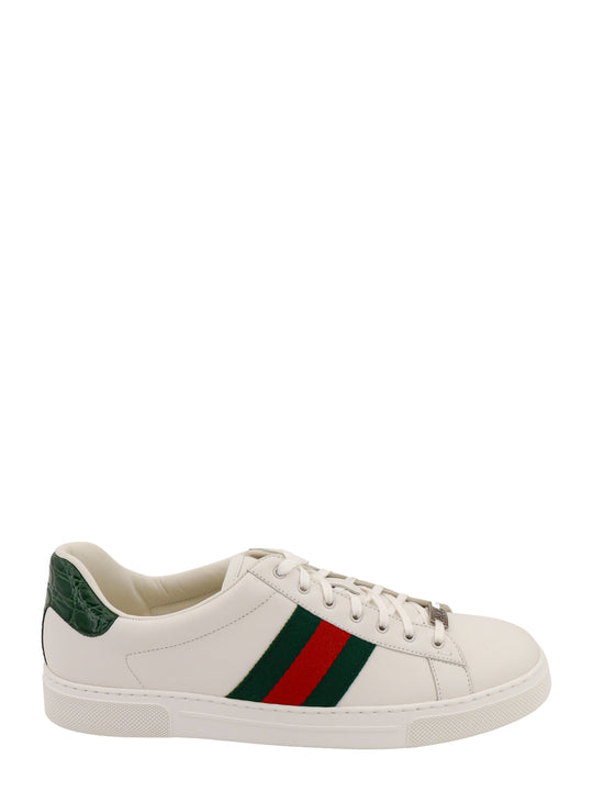 Ace Leather Sneakers With Lateral Web Band