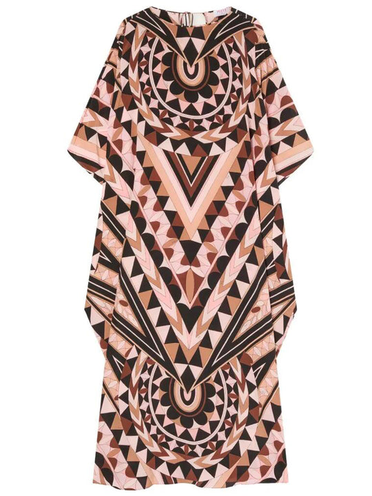 Silk Caftan In Manuba Print