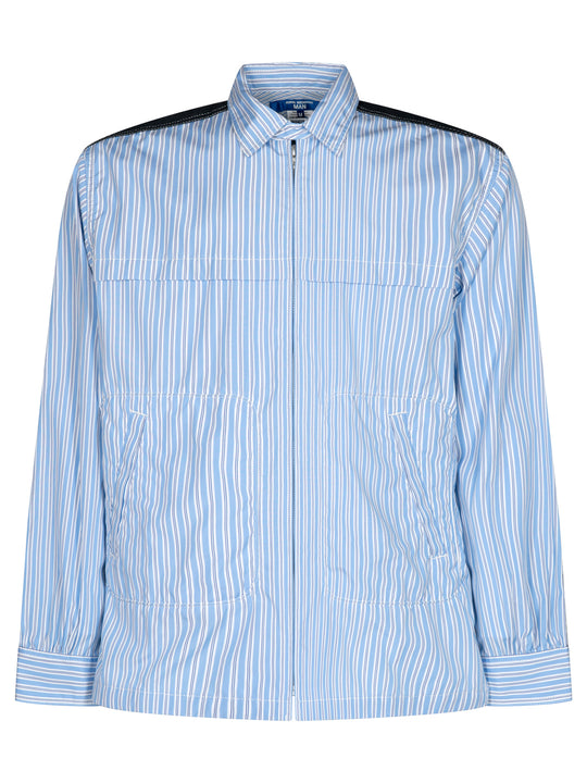 Striped Cotton Overshirt With Zip