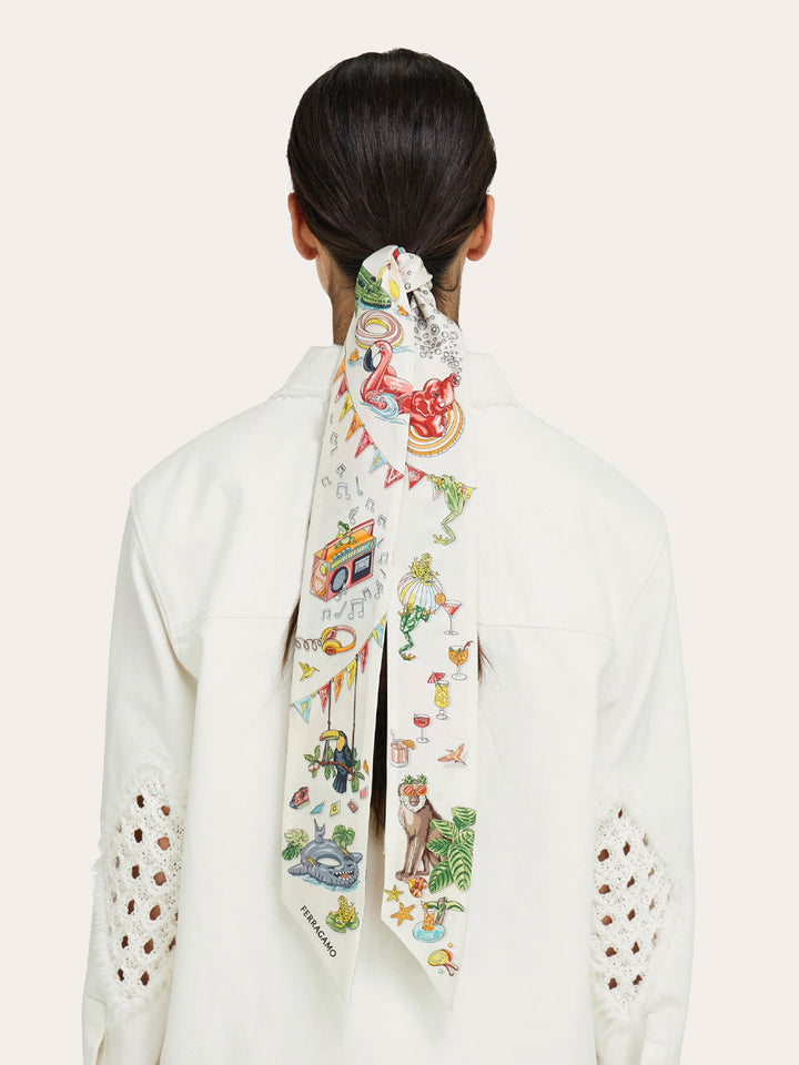 Ferragamo Foulards - White | 358ae16d162e1597a156ff31d6e17c67bc919794