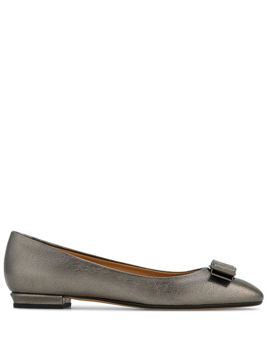 Varina Crackled Laminated Metallic Leather Ballet Flat