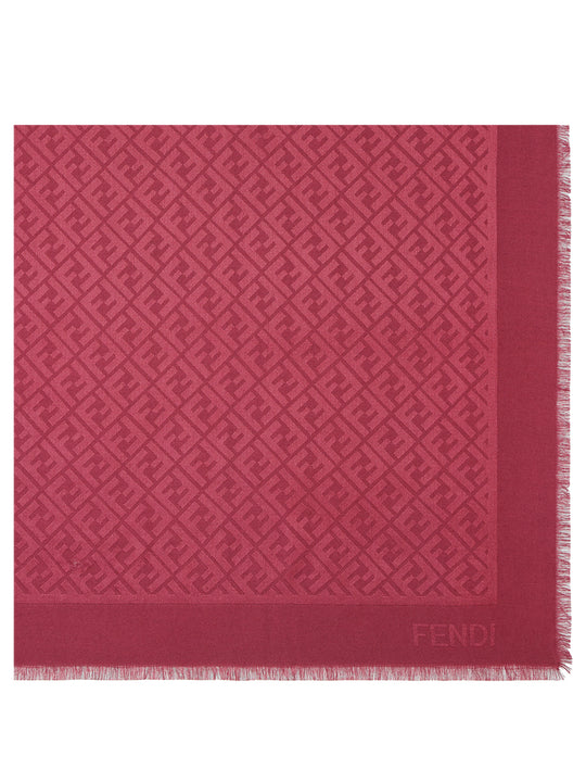 Red Silk And Wool Shawl