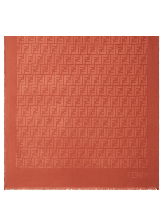 Ff Silk Stole In Rust Color