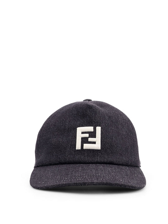 Denim Baseball Hat With Logo Embroidery