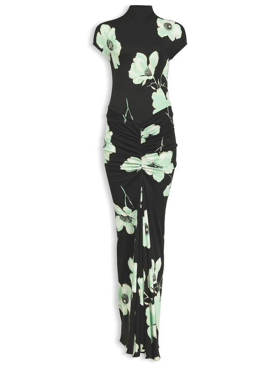 Draped Printed Dress