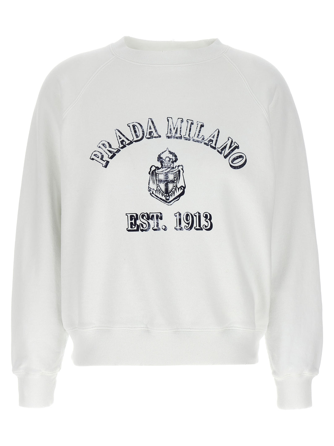 Prada Print Sweatshirt - White | e306a7706866ed55f952fccdfcb0317f3a9d0a3b