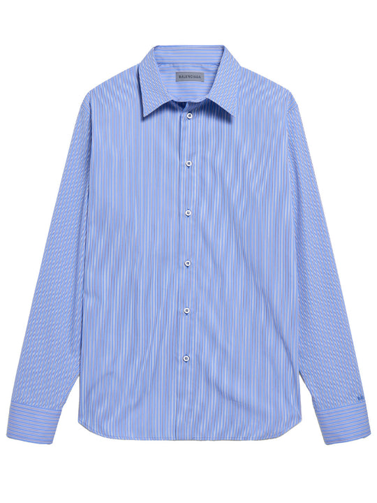 Striped Poplin Shirt In Ultrafine Technical Poplin