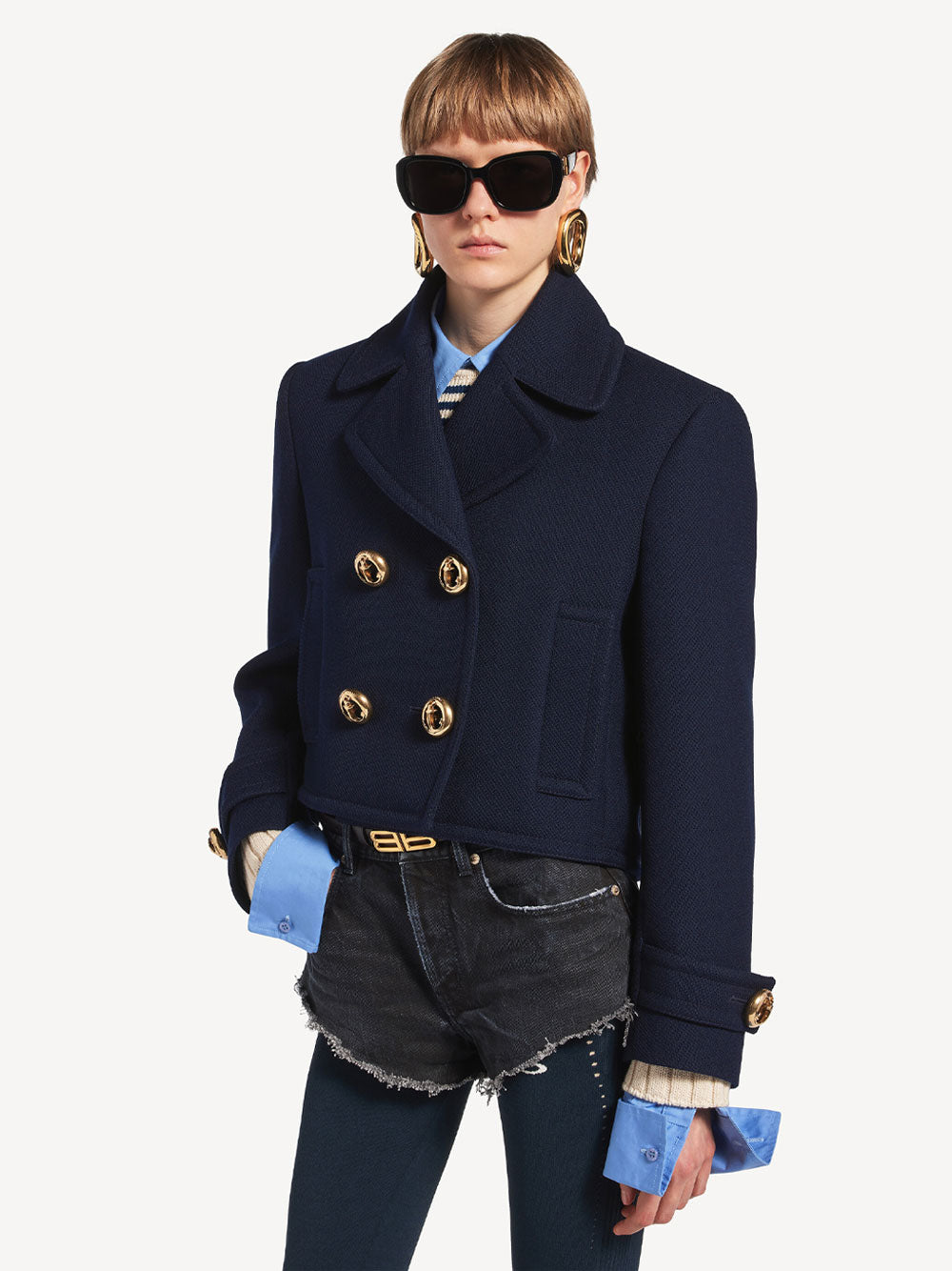 Balenciaga Double breasted & peacoat - Blue | ac023407d33c2afc7e2a4ae8c160d2899bb3cc5a