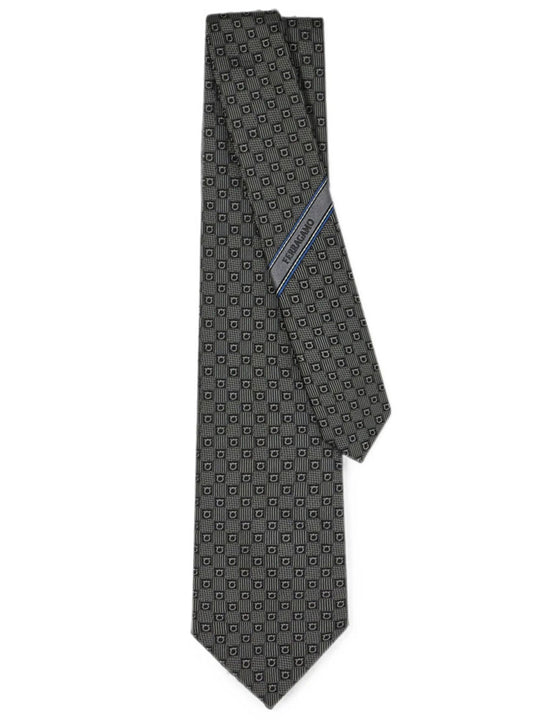 Gancini Silk Jacquard Tie