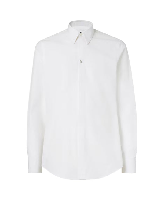 Cotton Shirt With Metal Ff Button