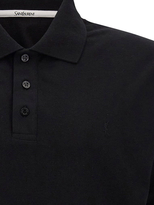 Cotton Blend Polo Shirt With Cassandre Embroidery