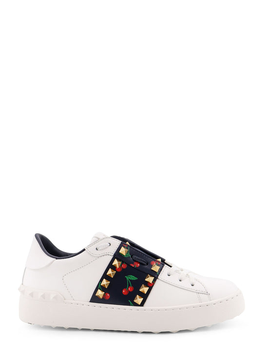 Rockstud Untitled Leather Low-Top Sneakers