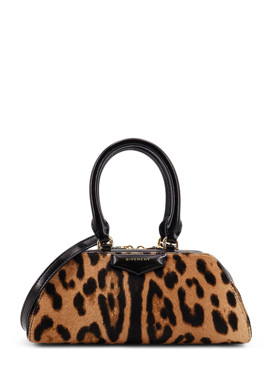 Antigona East West Mini Pony Skin Shoulder Bag With Animal Print