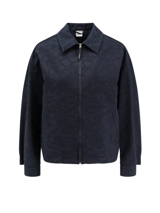 Cotton Jacket With Jacquard Motif