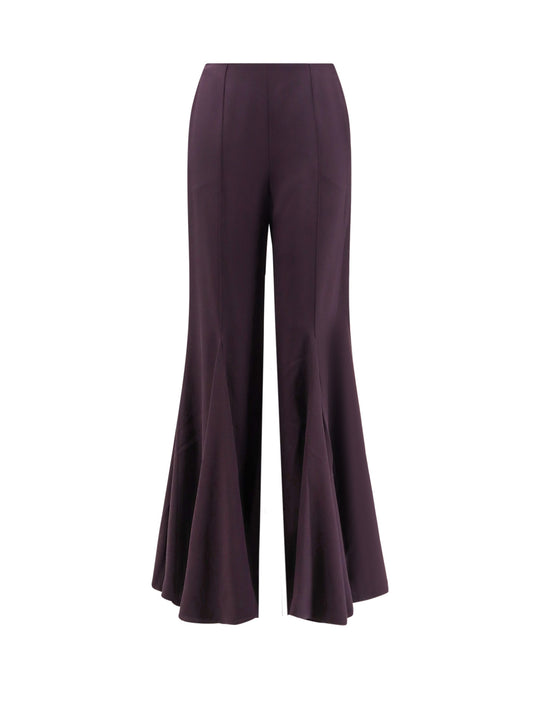 Acetate And Silk Trousers With Flared Bottom