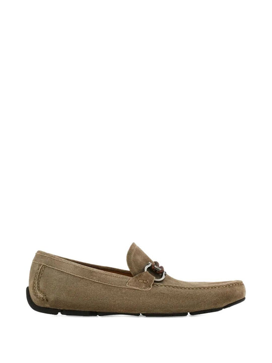 Suede Driver Loafers With Braided Leather Lace