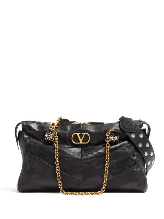 Valentino Garavani Panthea Shoulder Bag In Nappa Leather With Chevron Pattern