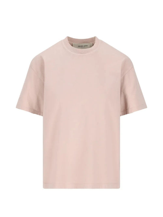 Aged-Effect Cotton T-Shirt With Reverse Logo On The Back