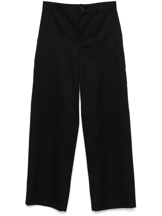 Straight Leg Cotton Cargo Trousers