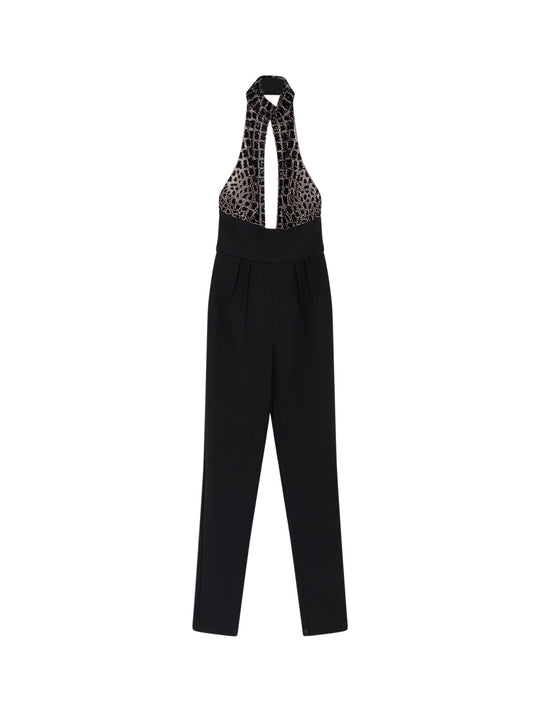 Satin Suit With Sequins On The Top