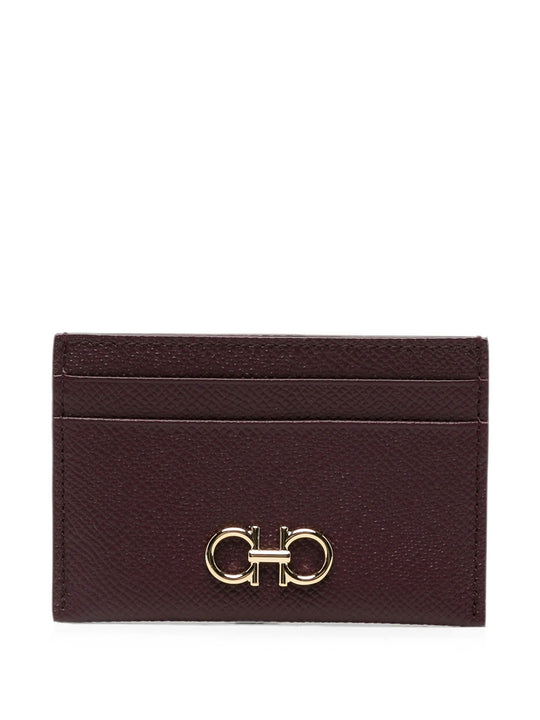 Gancini Grained Leather Card Holder