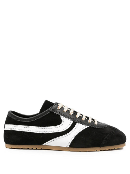 Suede Sneakers With Leather Inserts