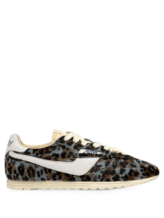 Windspin Low Sneakers In Leopard Pony Hair