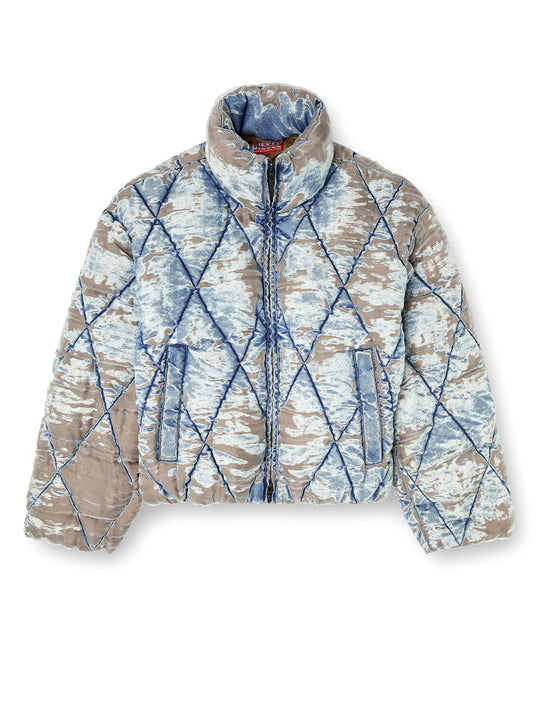 W-Kons Down Jacket With Distressed Effect