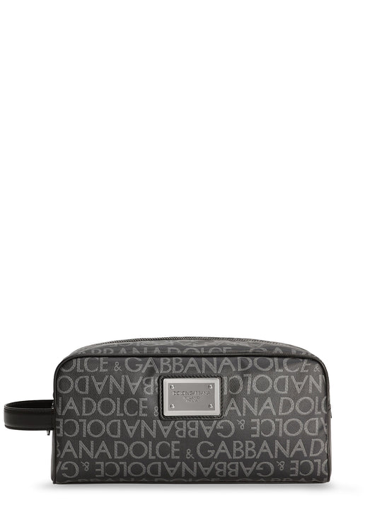Coated Canvas Necessaire With All-Over Logo