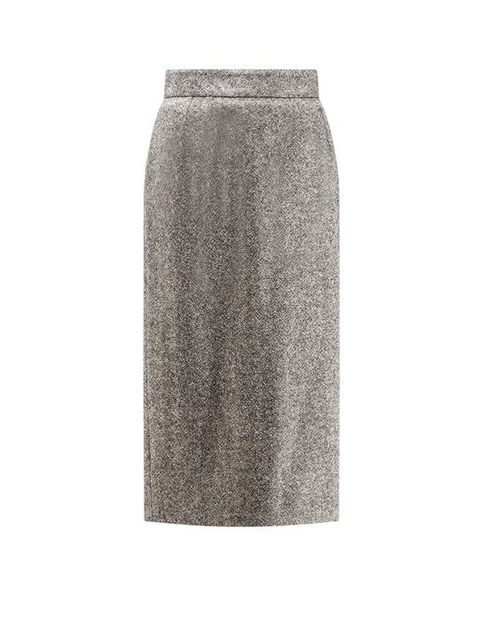 Virgin Wool Midi Pencil Skirt
