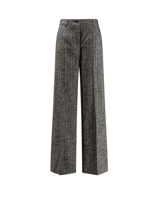 Striped Wool Blend Trousers