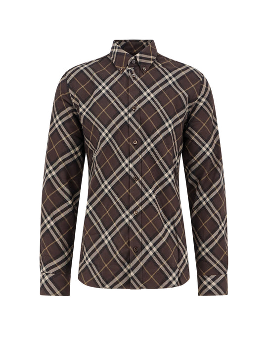 Cotton Shirt With Check Motif