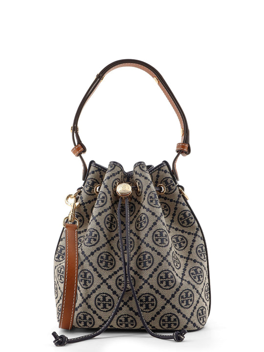 T Monogram Jacquard Fabric Bucket Bag