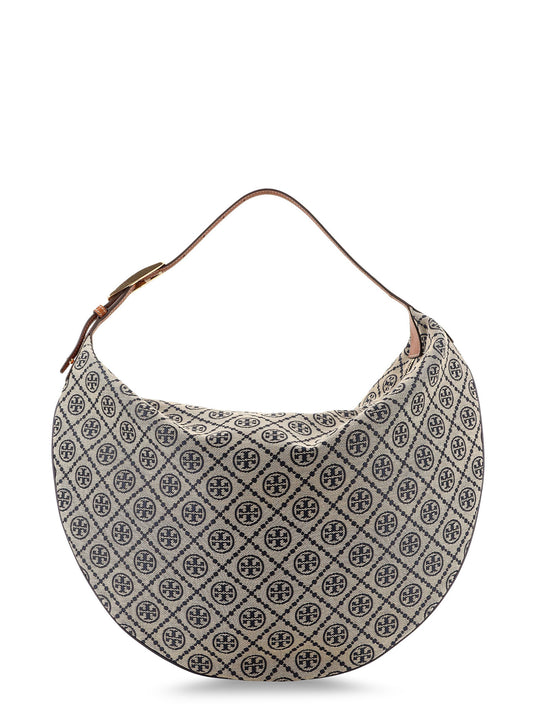 T Monogram Balloon Jacquard Fabric Shoulder Bag