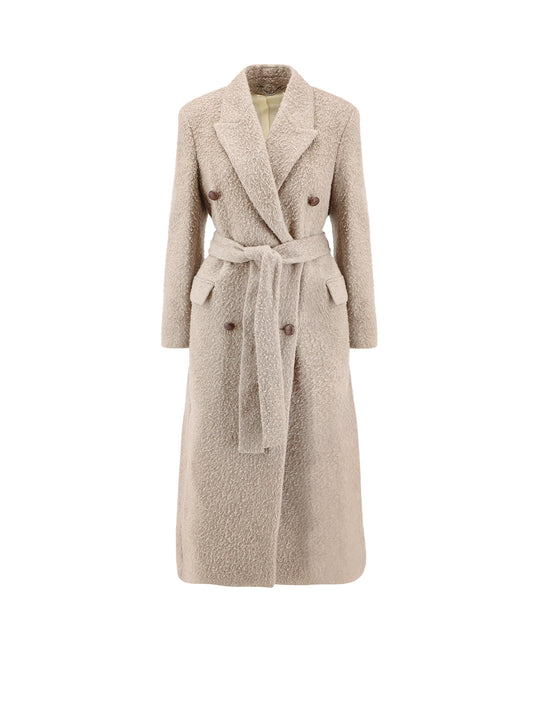 Wrinkled Virgin Wool Blend Coat