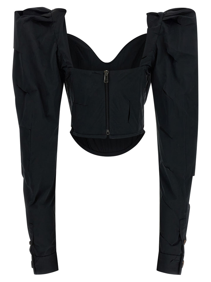 Vivienne Westwood Ls Sunday Corset Tops - Black | a99654c198deeb3771cf75d04747b26d0f946dba