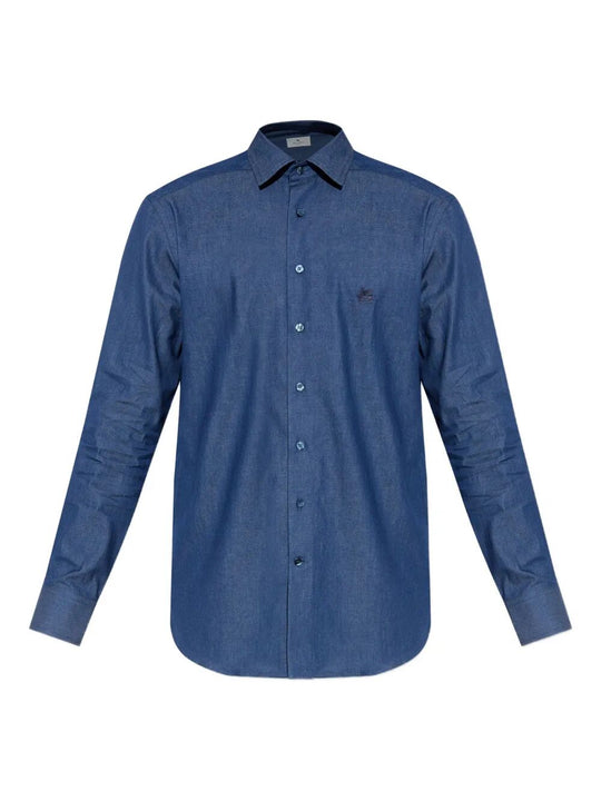 Embroidered Logo Cotton Shirt