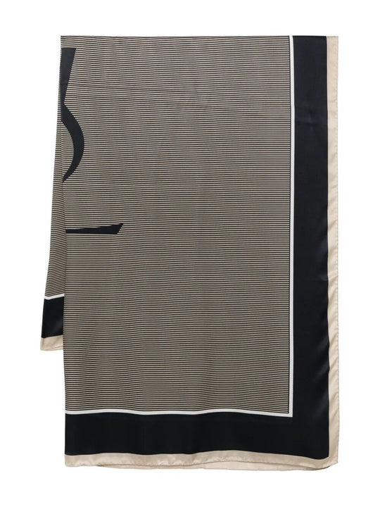 Cassandre Striped Semi-Sheer Stole In Silk Charmeuse