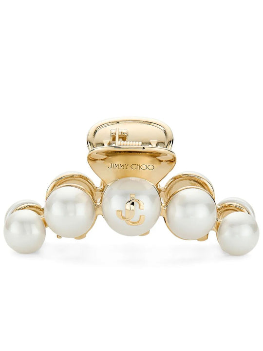 Gold-Finish Pearl Claw Hair Clip
