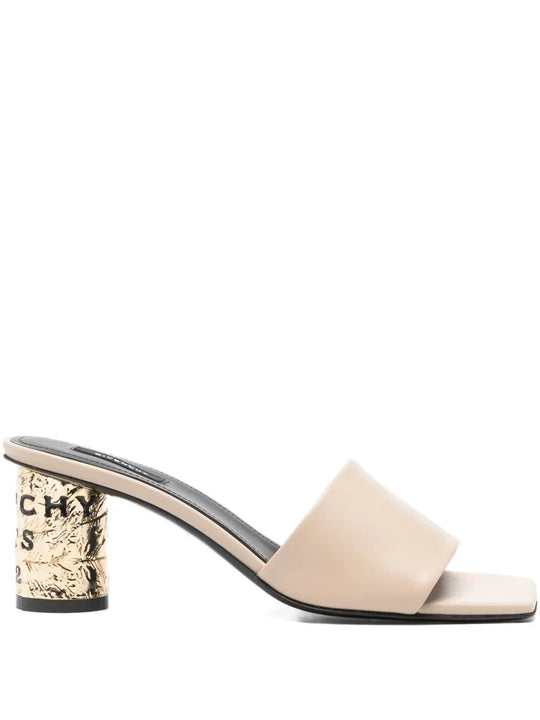 Tape Heeled Leather Mules