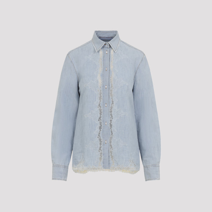 Ermanno Scervino Shirts - Blue | 5697ebcdf8ed9aae62de446f8aeb9a18ce1eb22b