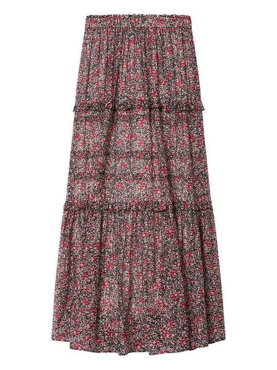 Volomia Cotton Voile Floral Print Skirt