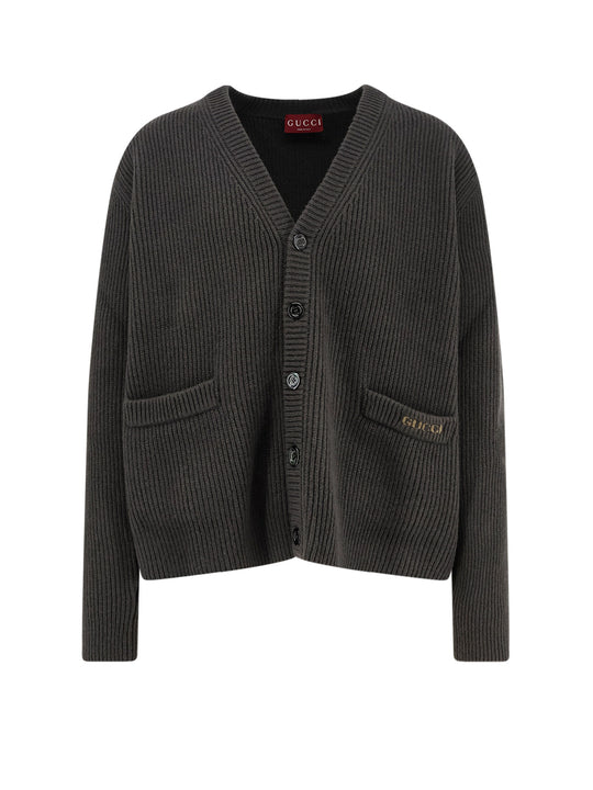 Ribbed Wool And Cashmere Cardigan