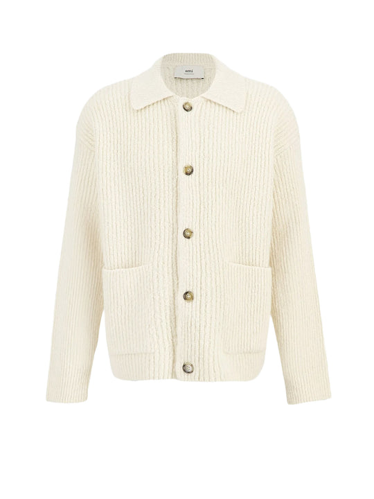 Wool And Cotton Ribbed Cardigan