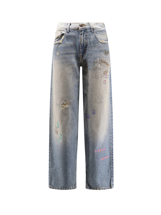 Lucky Stone-Washed Cotton Jeans