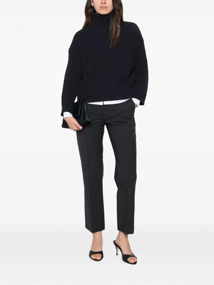 Brunello Cucinelli Turtle neck - Blue | 95e64085b145cc5dfb30635c1627bfe73fe3b5dc
