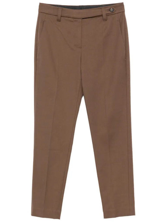 Tapered Leg Cotton Trousers