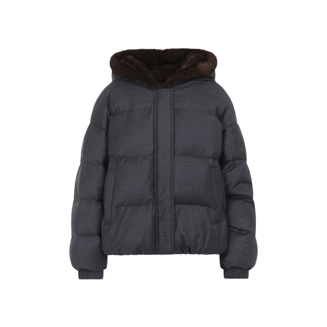 Yves Salomon Down jackets - Grey | dd1473b85f8b69ac582358a60abdcfb1593931b8