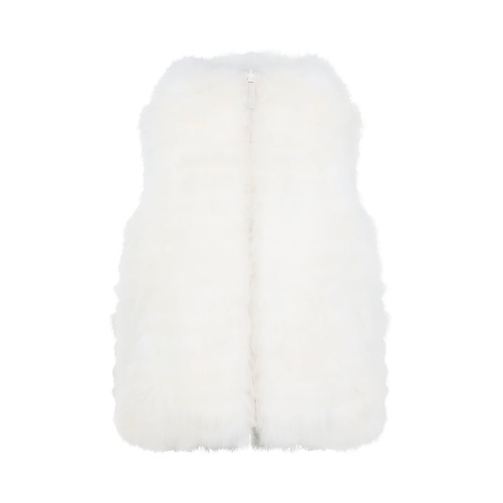 Yves Salomon Gilet - White | 8bec35725dbe21ca1250bcf06b9e99e9c1ad6c24